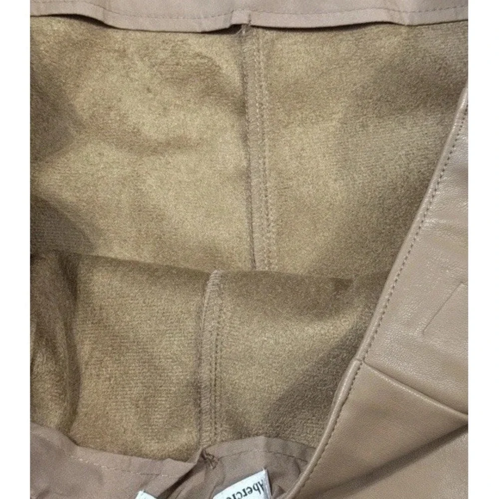 Abercrombie & Fitch Faux Leather Wrap Skort Tan Beige‎ Women's Large